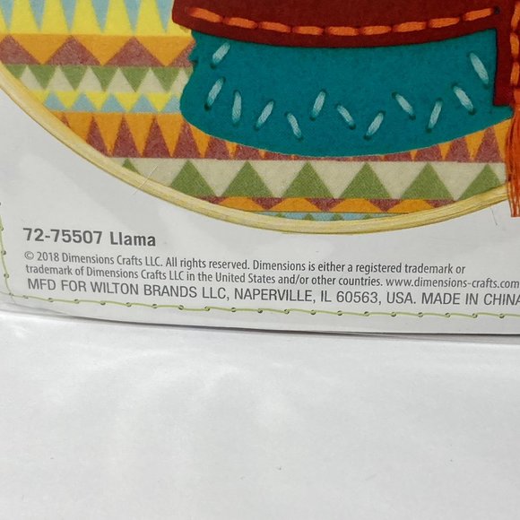 Dimensions Felt Applique Kit LLAMA Thread Felt Hoop Needle Instructions 6" - Picture 8 of 16